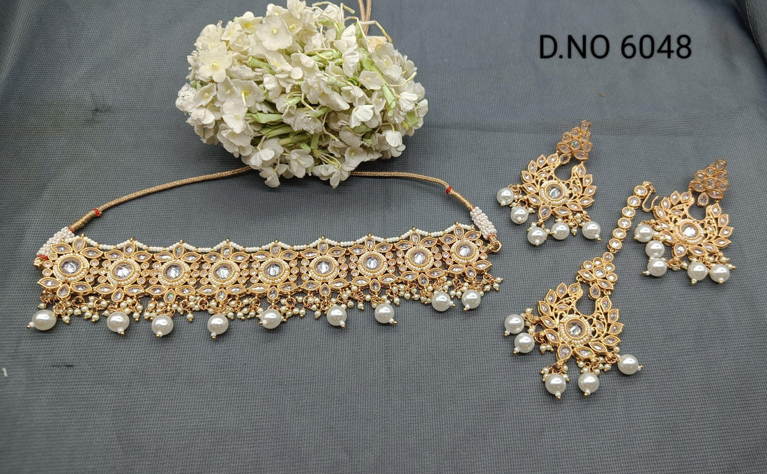 Brass Rosegold Necklace Sku 6048 B3 - rchiecreation