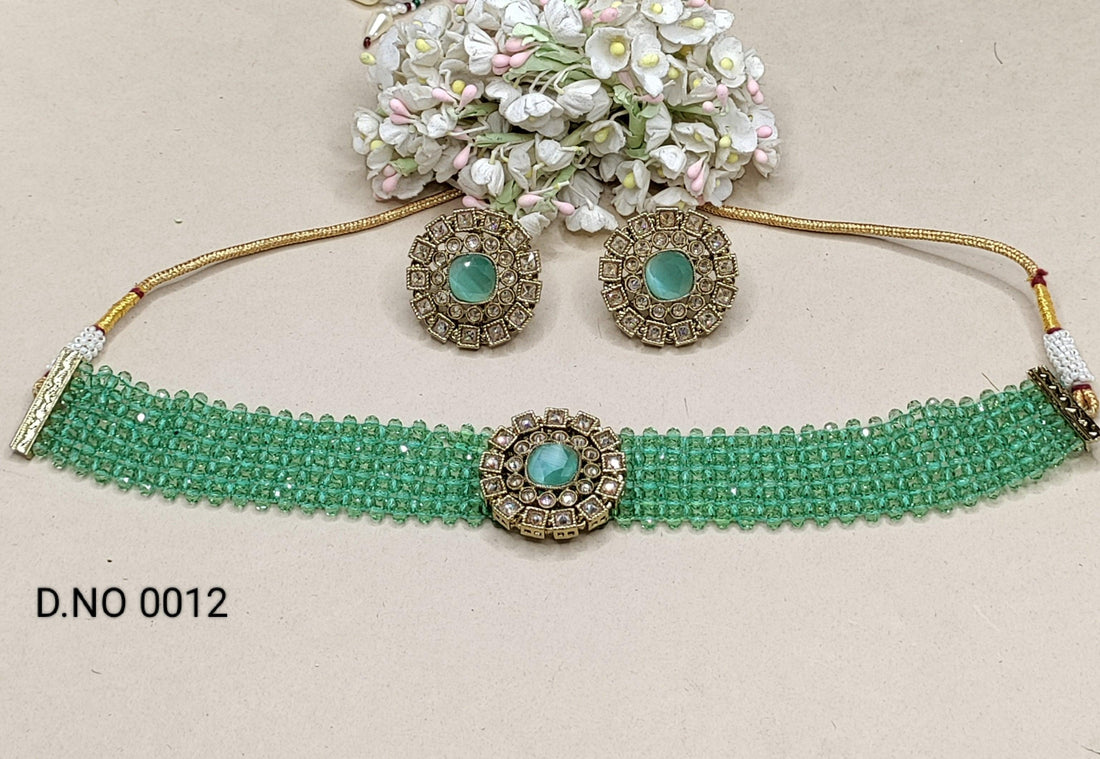 Choker Necklace Mehndi Set Sku -0012 B4 - rchiecreation