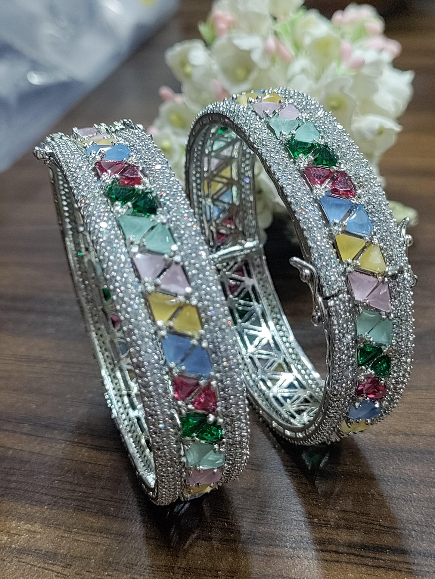 Cz ad Bangles Rodium -8673 C4 - rchiecreation