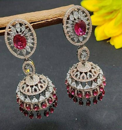 Cz Ad Earrings Jhumki Victorian Sku-325- C1 - rchiecreation