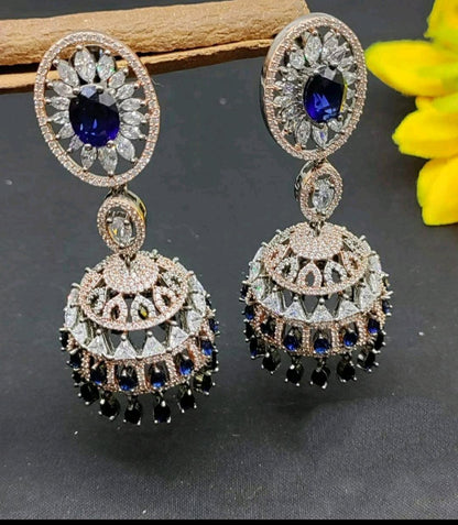 Cz Ad Earrings Jhumki Victorian Sku-325- C1 - rchiecreation