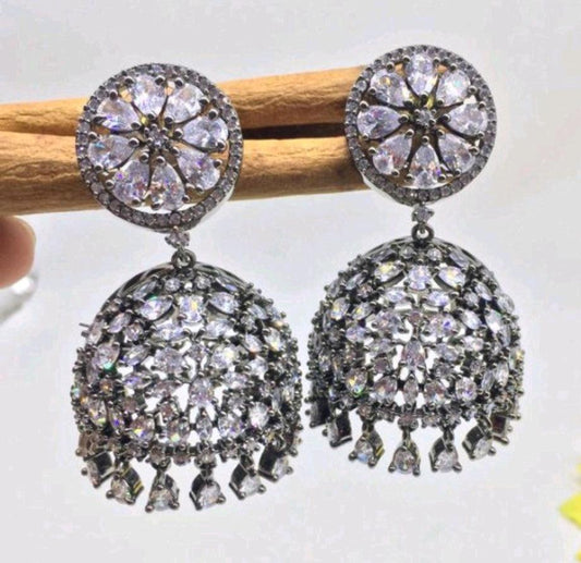 Cz Ad Earrings Jhumki Victorian Sku-422 C1 - rchiecreation