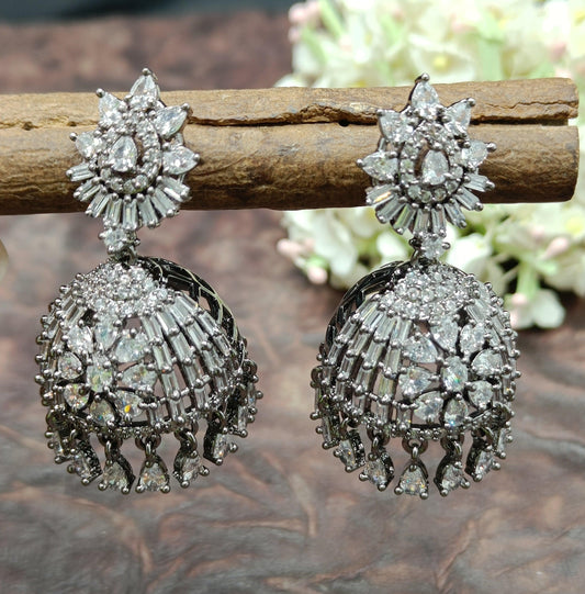 Cz Ad Earrings Victorian Sku- 555 - rchiecreation