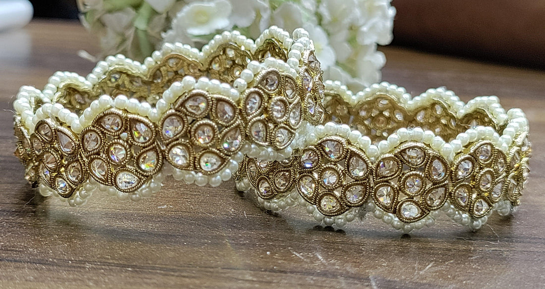 Designer Pearl Polki Bangles Patla-8572 F1 - rchiecreation