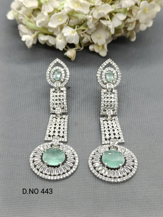 Diamond Earrings Rodium Sku 443 C1 - rchiecreation