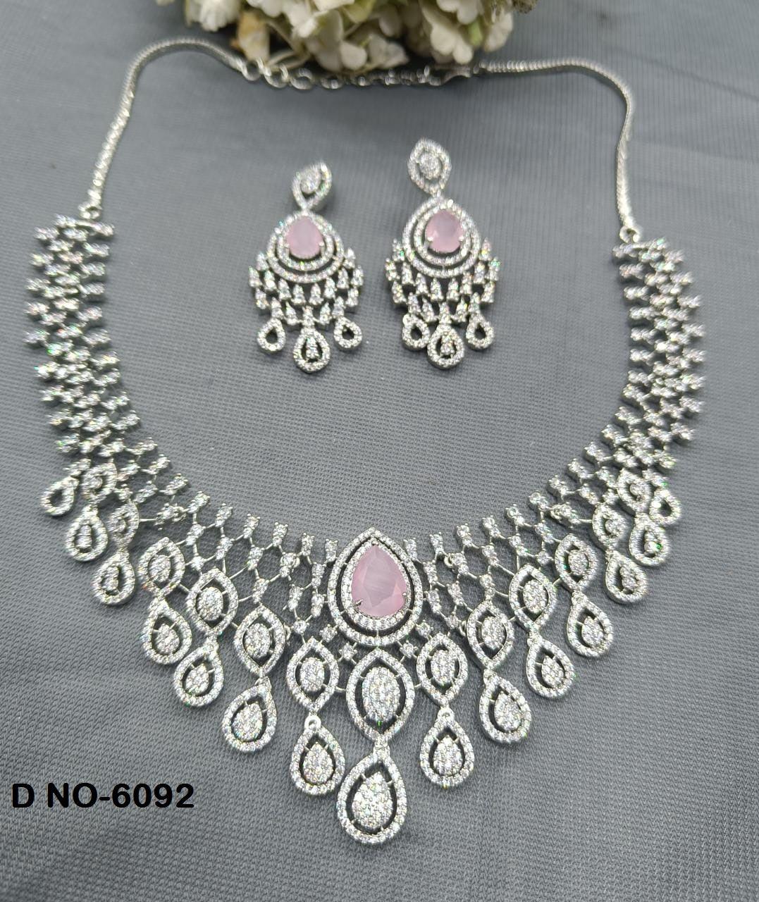 Diamond Necklace Rodium 6092 C3 45 - rchiecreation