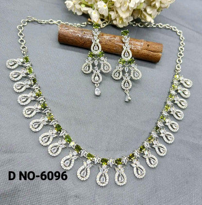 Diamond Necklace Rodium Sku-6096 C3 - rchiecreation