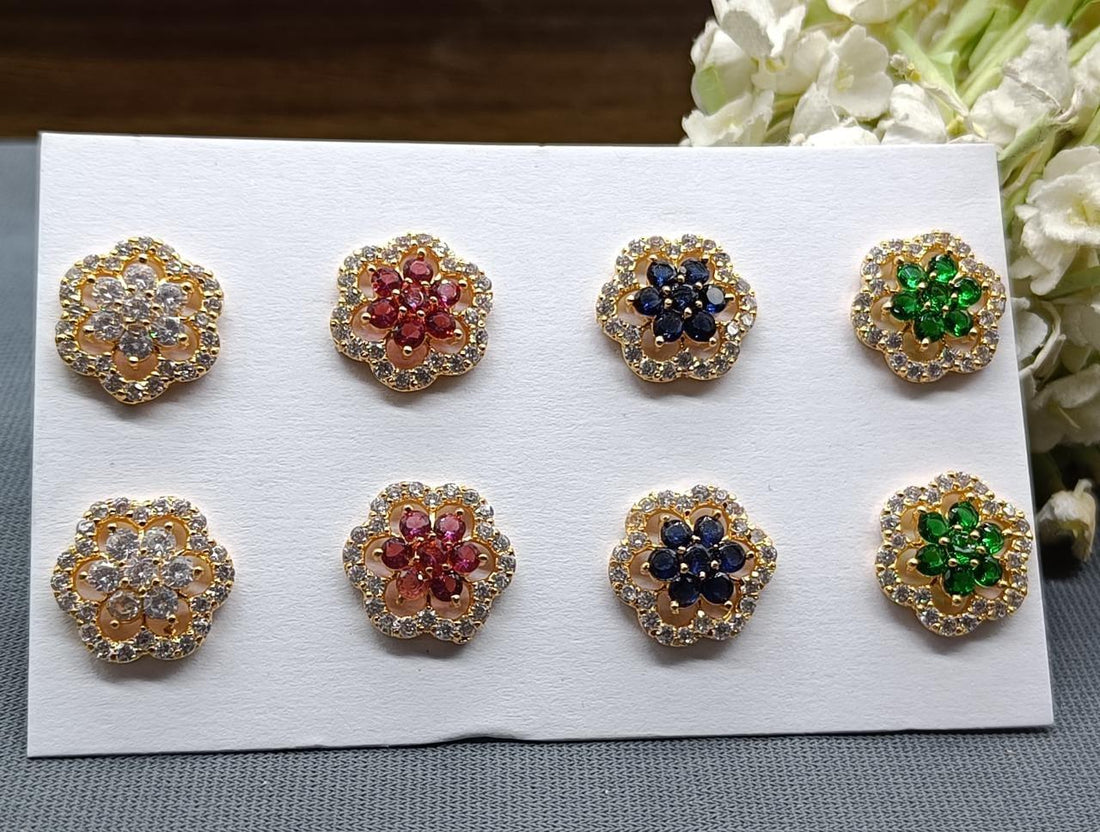 Diamond Tops Golden Stud Earring Sku-866 C1 - rchiecreation