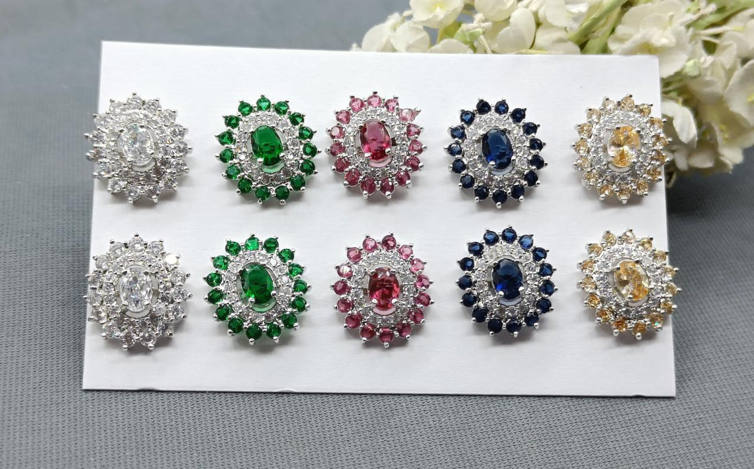 Diamond Tops Stud Earring Sku- 863 C1 - rchiecreation