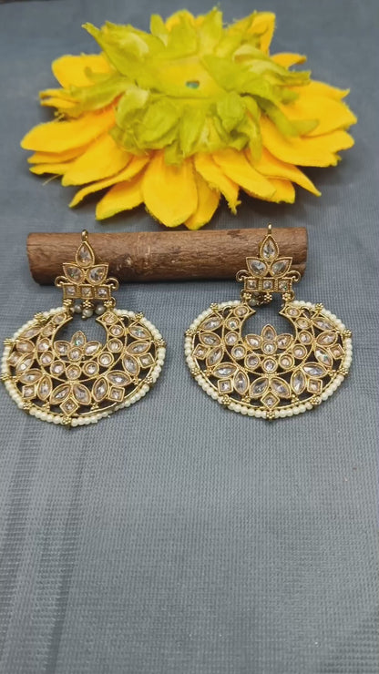 Polki Earring Mehndi Sku 262 A2