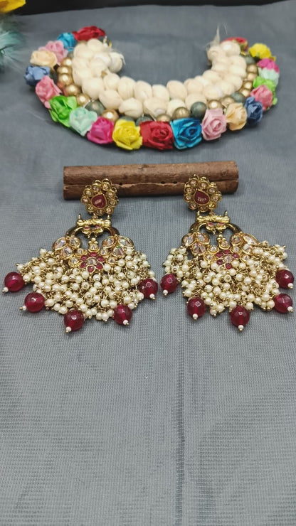 Polki Earring Mehndi Sku 5270 A2