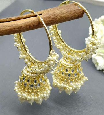 Golden Hoop Bali Jhumki Earring Sku 773 E3 - rchiecreation