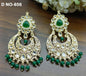 Golden Kundan Earring Sku 856 A1 - rchiecreation