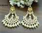 Golden Kundan Earring Sku-878 A1 - rchiecreation