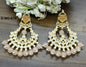 Golden Kundan Earring Sku-878 A1 - rchiecreation