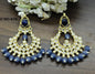 Golden Kundan Earring Sku-878 A1 - rchiecreation