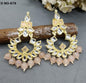 Golden Kundan Earring Sku-879 A1 - rchiecreation