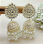 Golden Kundan Earrings Sku-899 A4 - rchiecreation