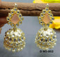 Golden Kundan Jhumki Earring Sku-852 A4 - rchiecreation