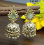 Golden Kundan Jhumki Earring Sku-852 A4 - rchiecreation