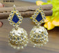 Golden Kundan Jhumki Earring Sku-852 A4 - rchiecreation