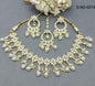 Golden Kundan Necklace Set-6074 B4 - rchiecreation