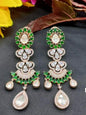 Kundan Cz Ad Premium Earrings Jhumki Rosegold Sku-540-C1 - rchiecreation