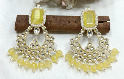 Kundan Earring Gold -835 - rchiecreation