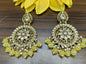 Kundan Earring Mehndi Sku-213 A1 - rchiecreation