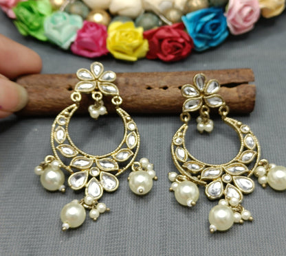 Kundan Earring Mehndi Sku-343 A2 - rchiecreation