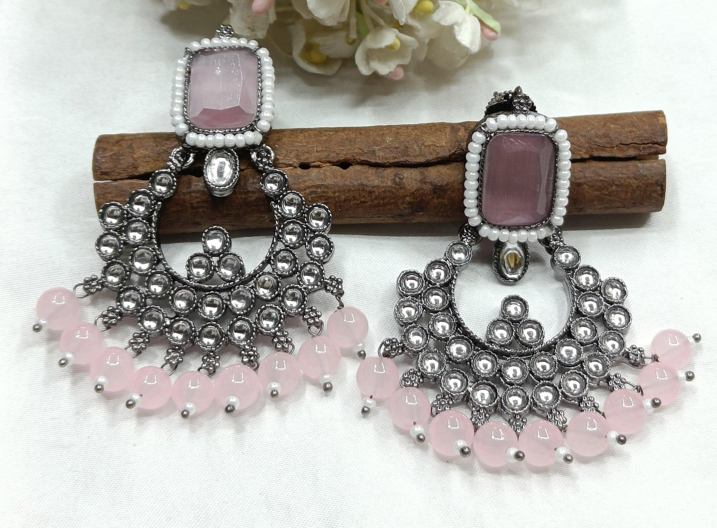 Kundan Earring Victorian Sku -835 - rchiecreation