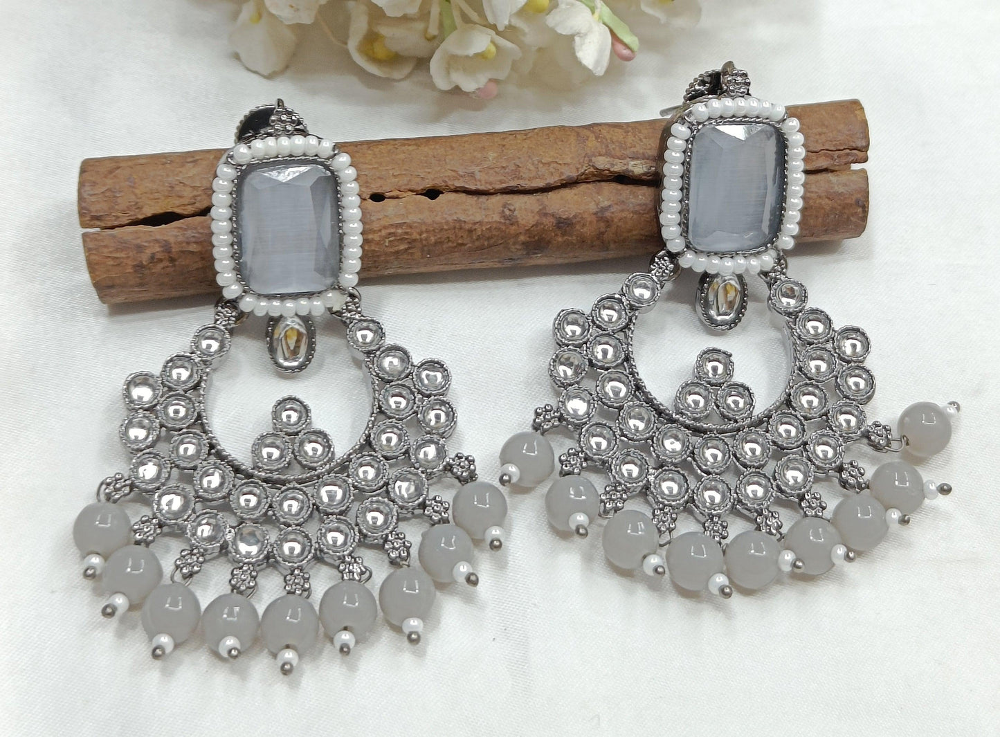 Kundan Earring Victorian Sku -835 - rchiecreation