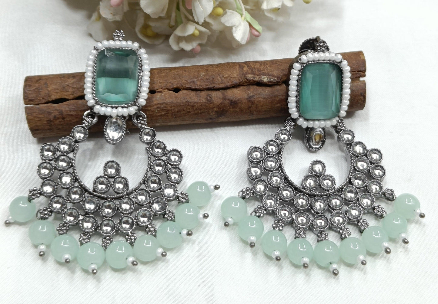 Kundan Earring Victorian Sku -835 - rchiecreation