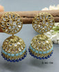 Kundan Jhumki Earring Mehndi Sku 194 A4 - rchiecreation