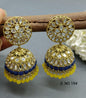 Kundan Jhumki Earring Mehndi Sku 194 A4 - rchiecreation