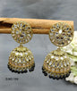 Kundan Jhumki Earring Mehndi Sku 194 A4 - rchiecreation