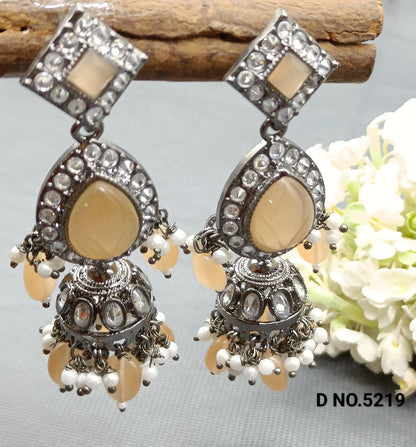 Kundan Jhumki Earring Victaorian Sku-5219 E3 - rchiecreation