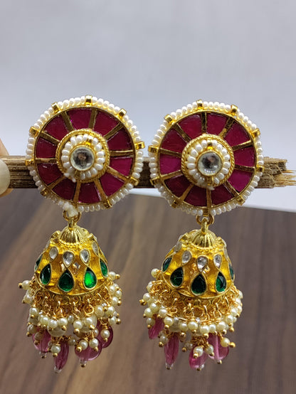 kundan jumki earring-2136 - rchiecreation