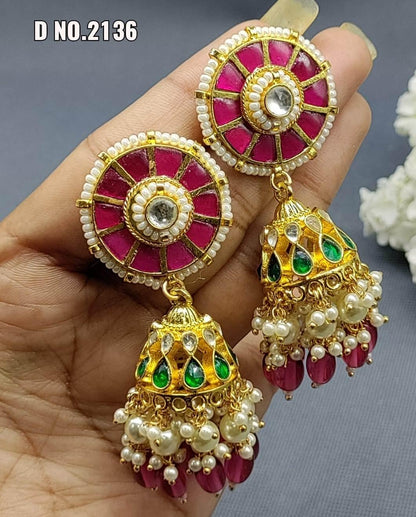 kundan jumki earring-2136 - rchiecreation