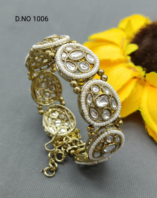 Kundan Women Bracelet Mehandi Sku 1006 E3 - rchiecreation