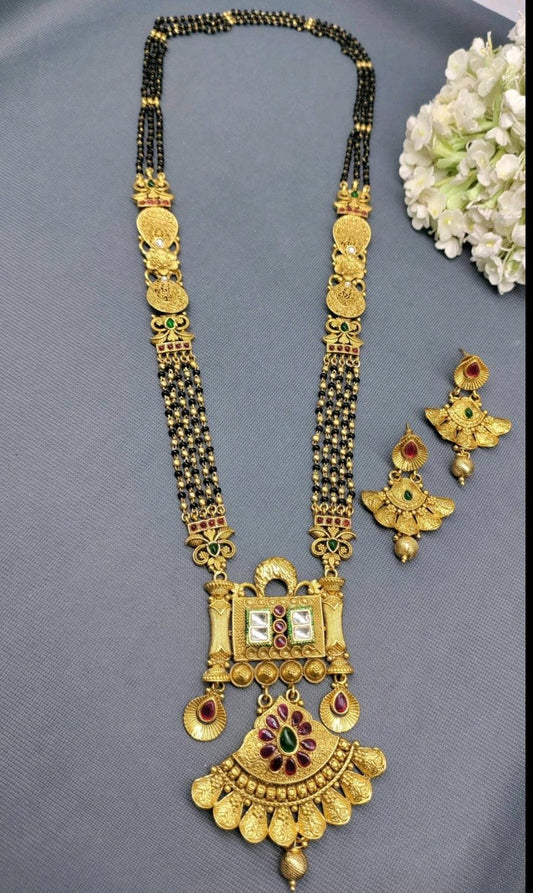 Long Mangalsutra Golden Sku-15063 D3 - rchiecreation