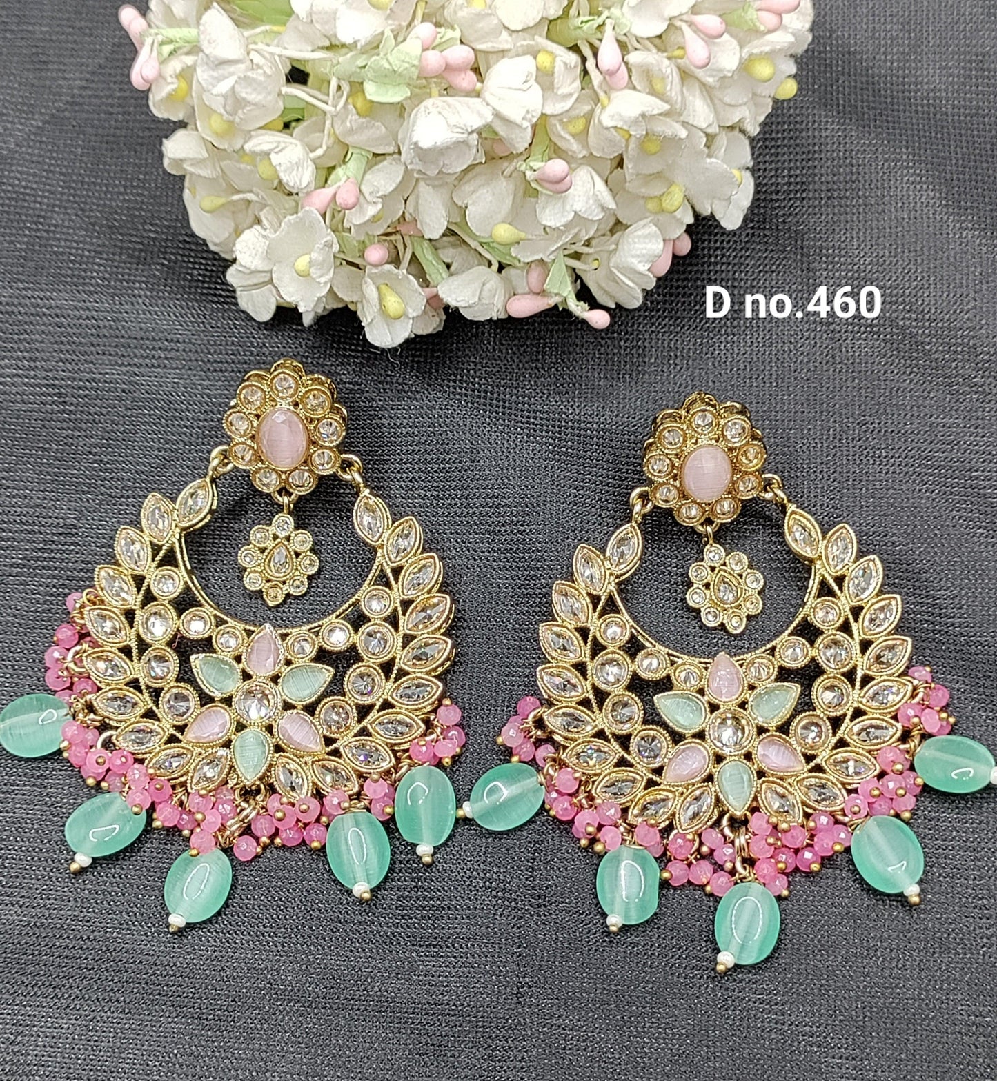 Mehndi Polki Earring - 460 A2 - rchiecreation