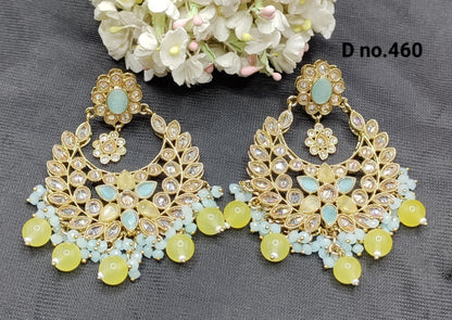 Mehndi Polki Earring - 460 A2 - rchiecreation