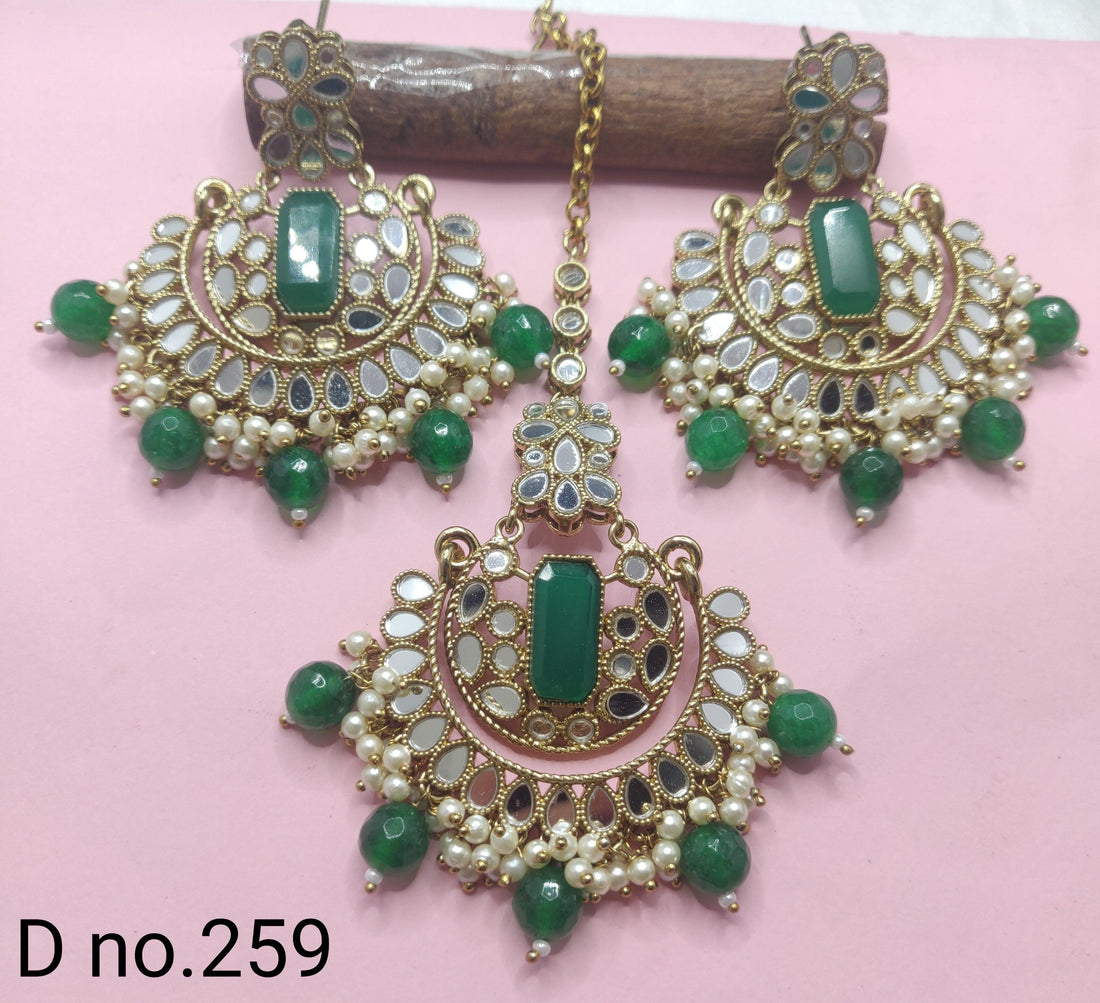 Mehndi Polki Jhumki Earring-Tica Sku _259E3 - rchiecreation