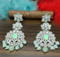 mint Kundan Earring Sku-831 A1 - rchiecreation