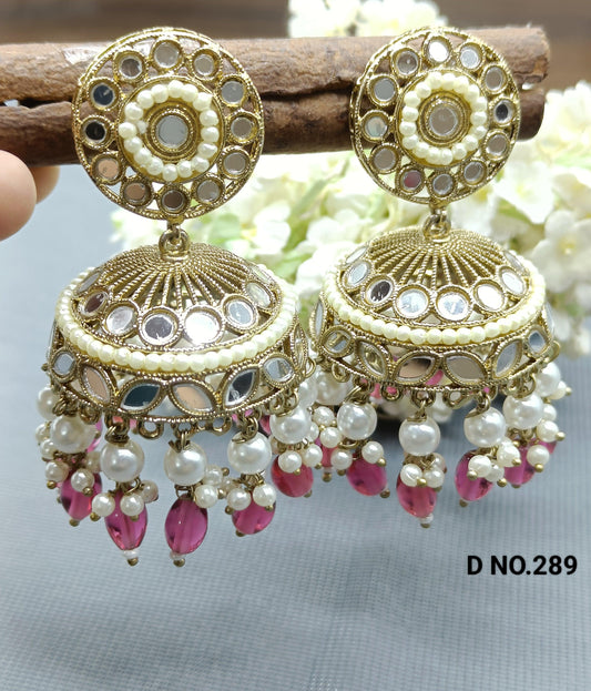 Mirror Earring Mahndi Sku- 289 A3 - rchiecreation