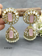 Mirror Kundan Jhumki Earring Mehndi Sku 617 A3 - rchiecreation