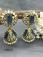 Mirror Kundan Jhumki Earring Mehndi Sku 617 A3 - rchiecreation