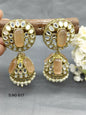 Mirror Kundan Jhumki Earring Mehndi Sku 617 A3 - rchiecreation