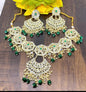 Mirror Kundan Necklace Set Sku-5525 D4 - rchiecreation